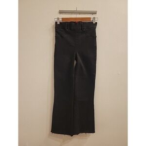 Spanx by Sarah Blakey Black Flare Raw Hem Jeans Cropped Womens XS
